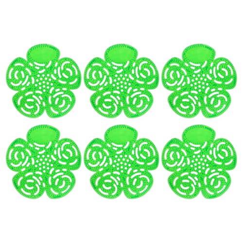 sourcing map 6Pcs Urinal Screen Deodorizer, Anti-Splash Scented Urinal Cakes Odor Protection Urinal Mats for Toilets and Bathroom, Green