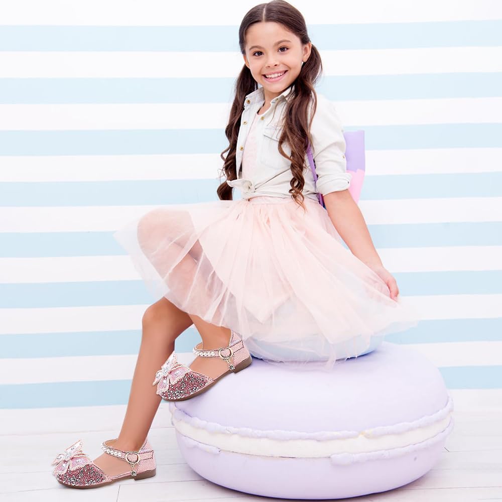Scarpe da Principessa per Ragazze Mary Janes Bambina Scarpe Cosplay con Paillettes Eleganti per Cerimonia Festa Cosplay Matrimoni