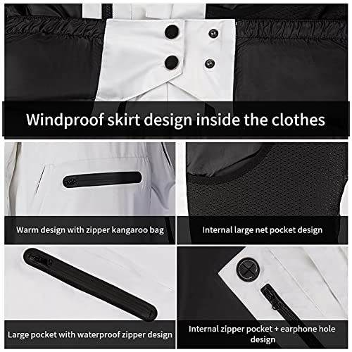 Yajun Casaco de esqui masculino feminino com capuz para inverno, quente, para snowboard, esportes ao