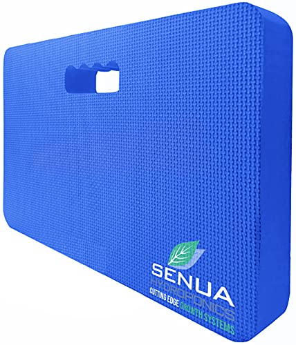 Senua Thick Kneeling Pads, Knee Pad Cushion for Gardening, Yard Work, Yoga, Exercise, Bath Tub Floor Kneeler with Baby, Comfortable Garden Foam Mats to Kneel On, 17.5 x 11 x 1.5 (Blue)