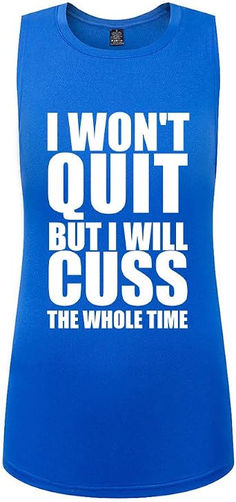 FANNOO Tank Tops for Women-Womens Funny Saying Fitness Workout Racerback Tank Tops Sleeveless Shirts