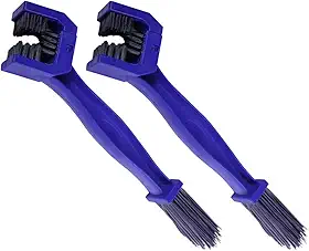 Kit 2 Escovas para Limpeza de Corrente de Moto e Bicicleta Remove Graxa Óleo e Sujeira Nylon Reforçado
