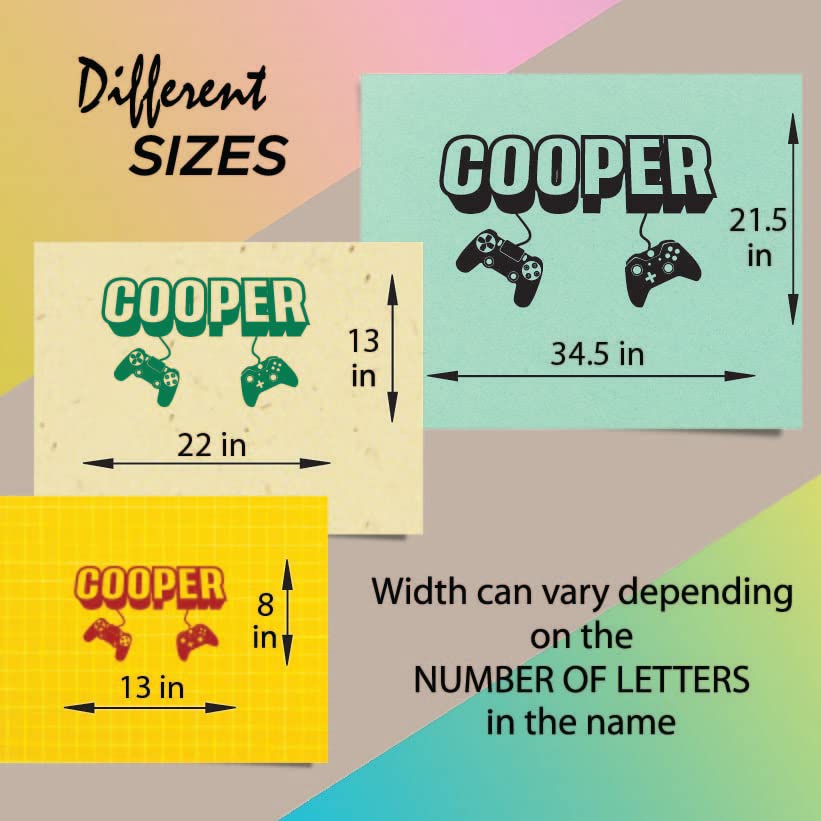 Miniatura 2 de Wall Vinyl Decal Home Decor Art Sticker 3D Personalized Name Boy Girl Gamer Controller Video Game Studio Teen Nursery Play Room Removable Stylish