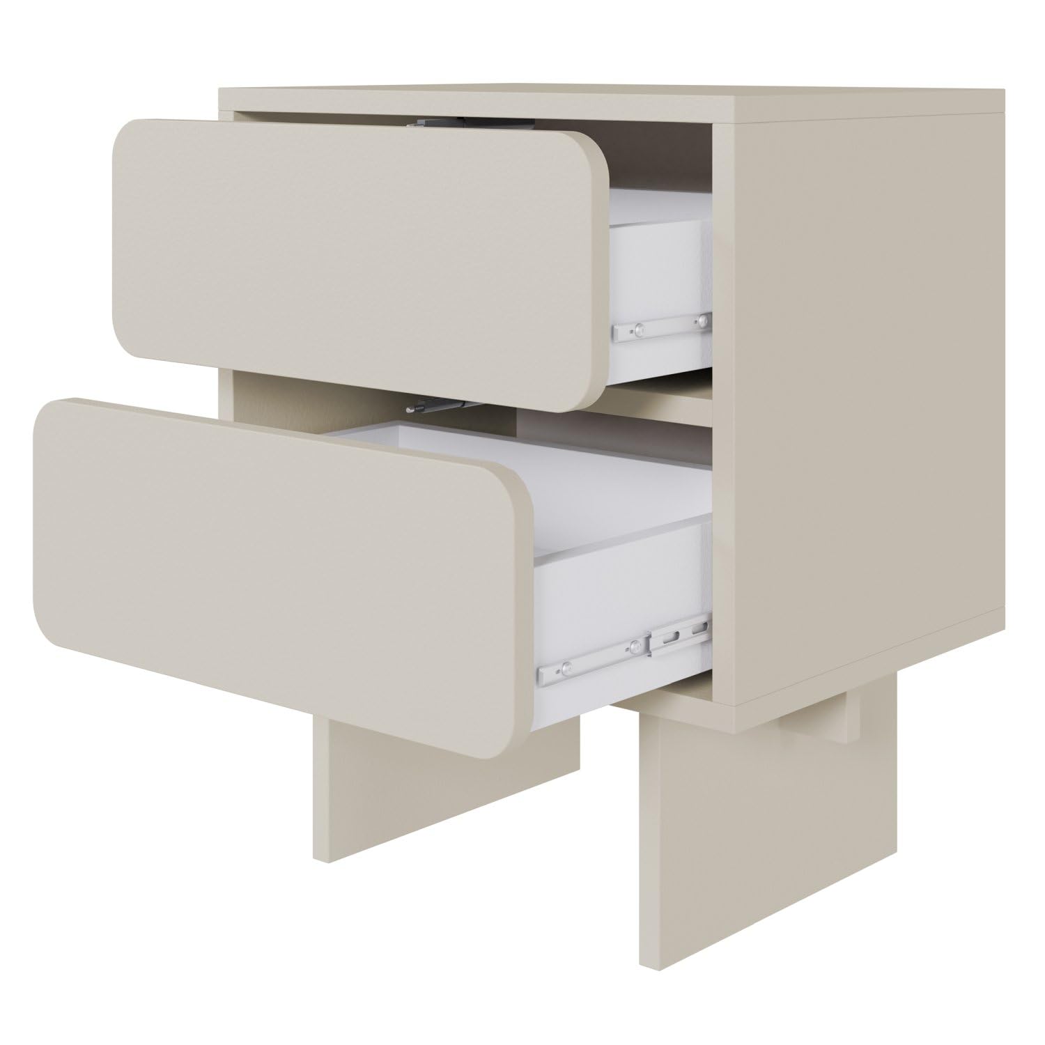 Selsey Wuwu - Comodino con 2 cassetti, apertura a sfera, colore: grigio/beige
