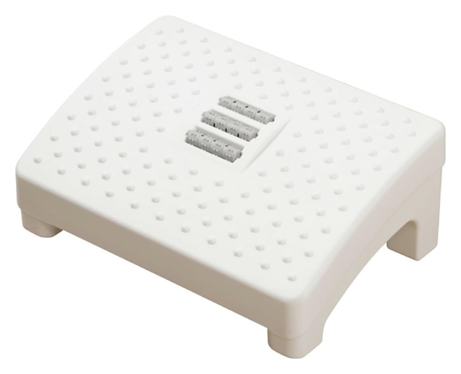 Poggiapiedi da scrivania per ufficio, Poggiapiedi da scrivania, regolabile, rulli massaggianti, multiplo, 15,74x10,43x5,9 pollici(White)