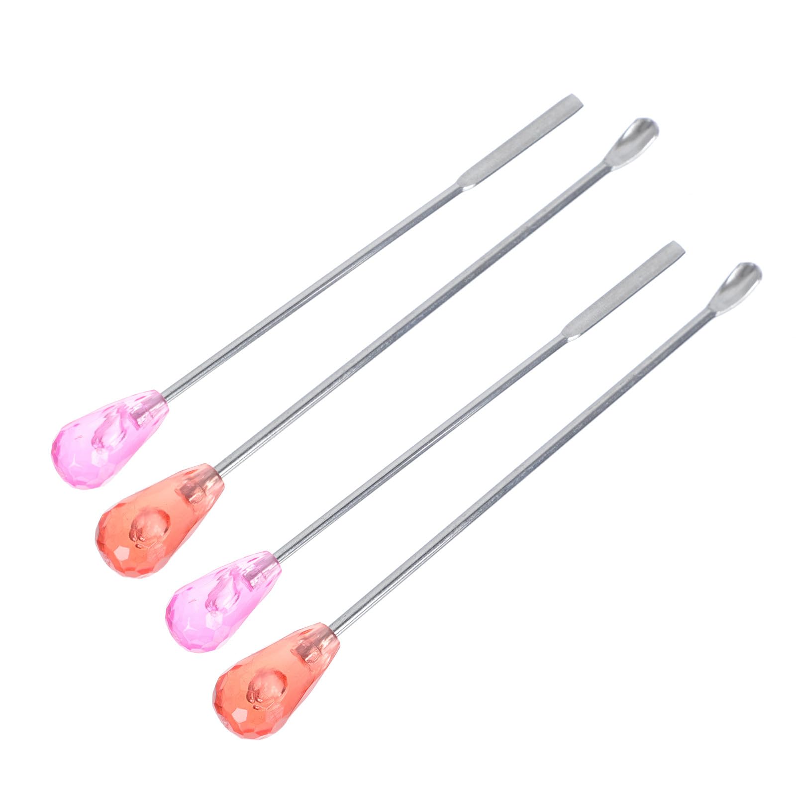 BETOOKY 4pcs Stainless Steel Tattoo Ink Mixing Spoons and Stirring Sticks for Brow Powder Pigment Agitators