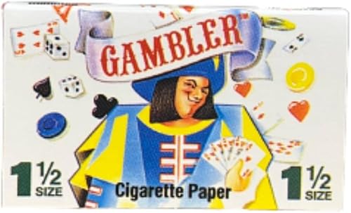 Papeles de liar vintage Gambler de 1.5 cigarrillos fabricados en 1989 en Francia