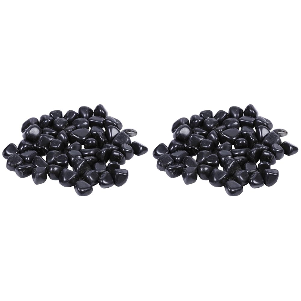 Schmick 5 Kg Black Pebbles Stones for Plants Pots, Decoration, Aquarium Fish Tank, Garden, Table and Home Decor, Vase Fillers (5 Kg, Black Stone) (Pack of 2)
