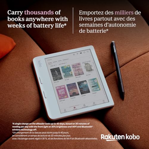 Image of Kobo Libra Colour eReader with Kobo Stylus 2 | 7 inch Glare-Free E Ink Kaleido 3 Display | FastGLR & Dark Mode | Waterproof | Audiobooks | Annotate, Highlight, and Write Notes | 32GB Storage | Black