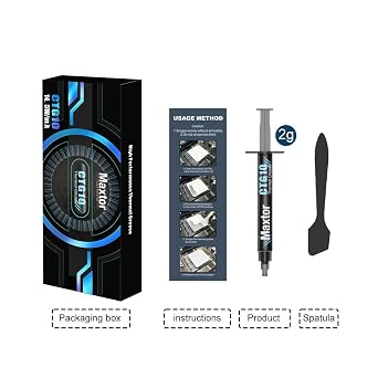 Maxtor CTG10 Thermal Compound Paste Heat Sink for IC/Processor/CPU/GPU/All Coolers, 14.5W/m.k Carbon Based High Performance, Thermal Interface Material (CTG10-2G)