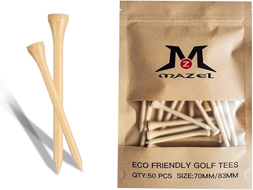 Miniatura 5 de MAZEL Camisetas de golf de madera natural y bambú de 2 34 pulgadas y 3 14 pulgadas, paquete de 50 o 120, reduce la fricción y el giro lateral,