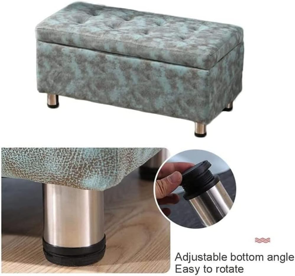 Storage stStorage stools Storage Bench Footstool Technology Cloth Footstool with Storage Bag Creative Cloakroom Shoe Changing Stool Home Footstool Living Room Shoe,Cyan-80X40X40cm