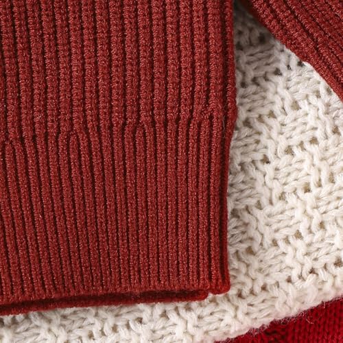 Boys Girls Christmas Long Sleeve Sweater Xmas Embroidery Letters Print Holiday Part𝐲 Knitted Pullover Top3