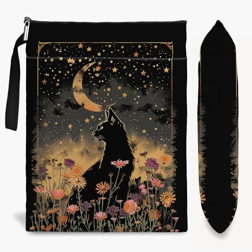 Protège livre de poche zippé étui protecteur textile motif chat pour femme