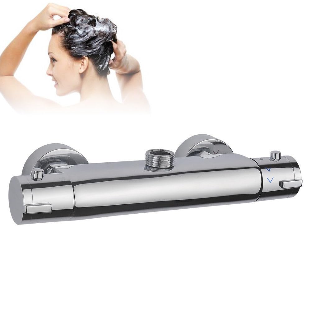 Miscelatore Doccia Termostatico Con Tecnologia Turbo – Acciaio Inox, Ingresso G3/4, Uscita 2 Cm, Controllo Costante Temperatura, Risparmio Acqua 40%, Argento