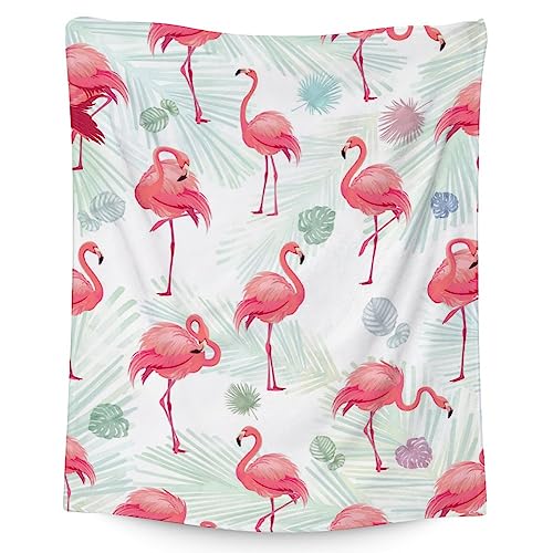Flamingo Blanket Gifts - 60x80 Inches Cute Throw for Women & Girls - Pink Soft Fuzzy Blankets for Bed, Couch & Living Room