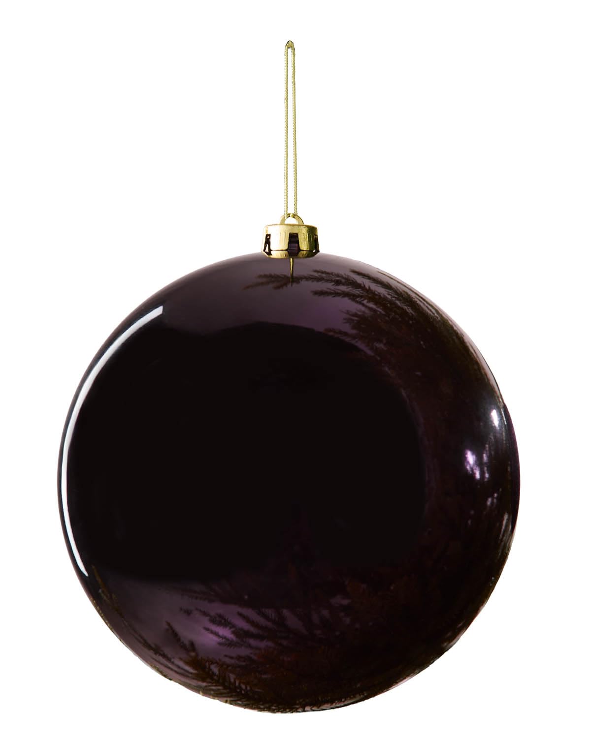 WeRChristmas Purple Shiny Extra Large Christmas Bauble 20 cm, Shatterproof, 6 Pack — image 1