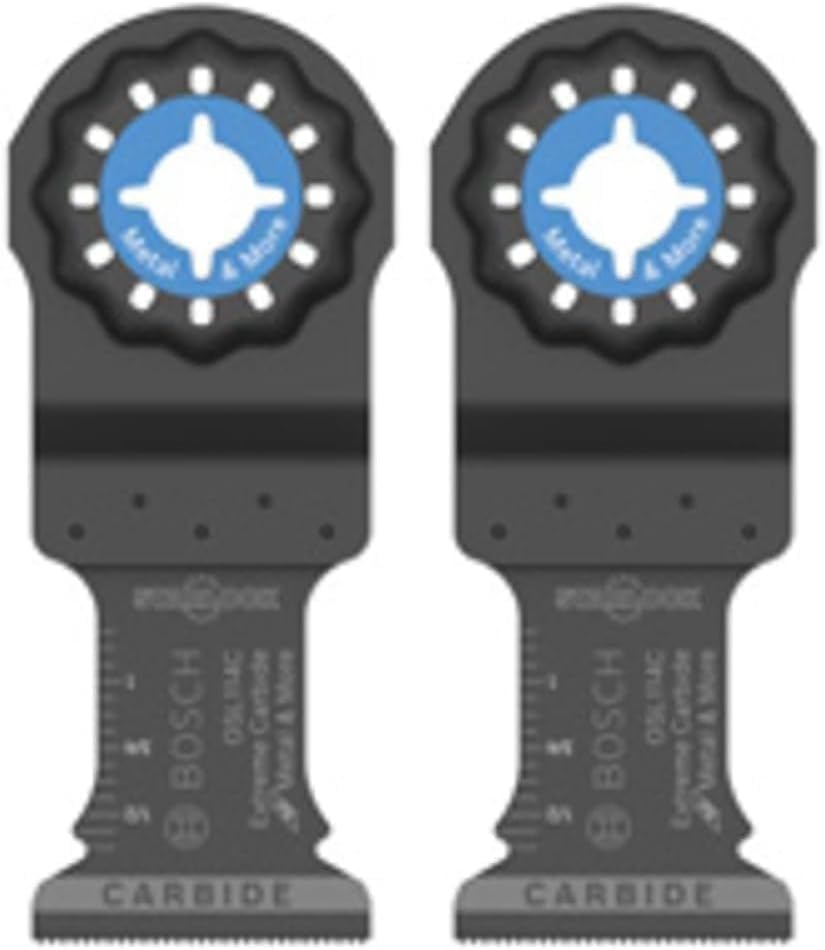 Image of BOSCH OSL114C 1-Piece 1-1 /4 in. Starlock Oscillating Multi Tool Metal & More Carbide Extreme Plunge Cut Blade for Cutting Iron Bar, Metal, Wood with Nails, Drywall and Tile (Pack of 2)