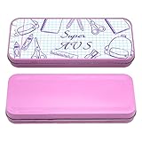 Personnalisé en France YONACREA Boîte à Crayons Stylos Rose - Super AVS - Feuille Spirale - Cadeau Année Scolaire - Violet