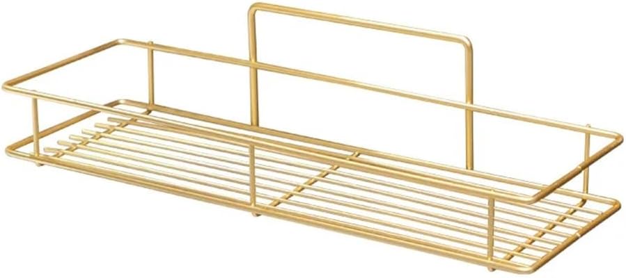 FMURY Stainless Steel Gold Bathroom Shelves No Punch Wall Bracket Towel Strip Storage Cabinet Sturdy and