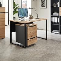 Memphis Rollcontainer Schreibtisch in Artisan Eiche Optik, Graphit - Mobiler Büroschrank mit Schubladen - 45 x 66 x 55 cm (B/H/T) – Ansicht 2