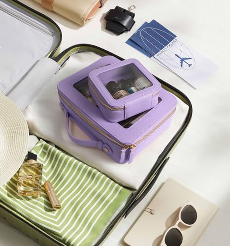 Image of LETGO Small Makeup Bag Pouches for Purse Clear Makeup Bag for Purse Accessories Make Up Bag Small Car Organizer and Storage (Mini Purple)