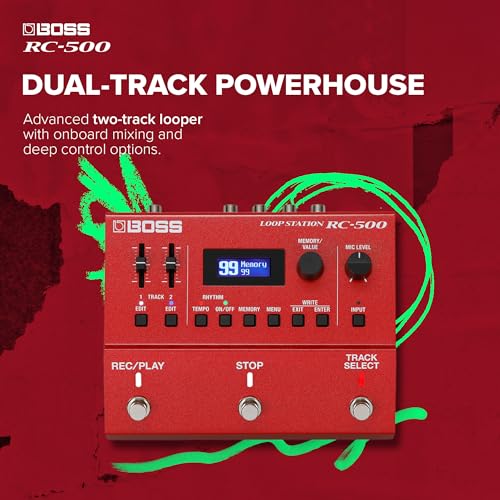 Image of BOSS RC-500 Loop Station | Advanced Two-Track Looper with Onboard Mixing & Deep Control Options | Class-Leading Sound Quality | 16 Versatile Drum Kits | 13 Hours Record Time | Expanded Control Support | - Advanced Dual-Track Looper with Onboard Mixing and Deep Control, Up to 13 Hours of Stereo Recording Time, Scatter, Shift