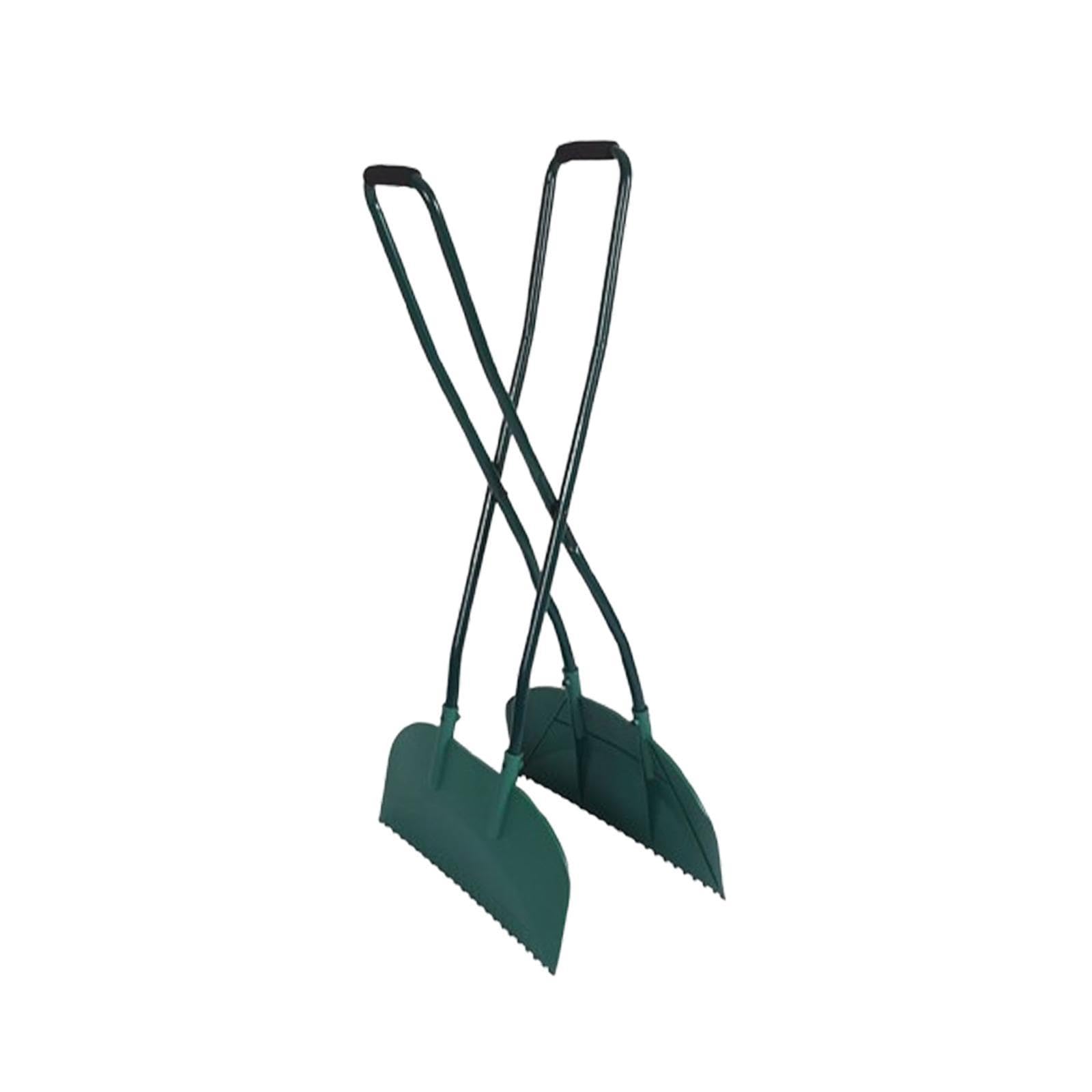 Leaf Grabber Rastrello Raccolta Foglie Scopa Giardino Attrezzo Pulizia Prato Manico Ergonomico Acciaio Adatto per Cortile Prato Giardino, Solido