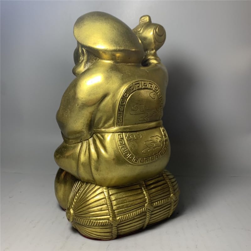 Posąg Buddy do wnętrz machający Bogiem Bogactwa Posąg Mosiężny Posąg Buddy Zen Bogactwo Dom Ozdoby Mosiężne Biuro Feng Shui Dekoracje Medytująca Statua Buddy Figurka Rzeźba