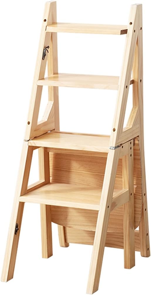 Marchepied pliable en bois 4 marches gain de place pour maison
