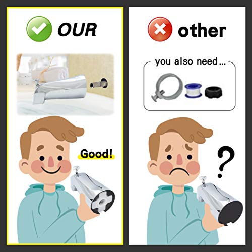 Gold bothroom Tub Spout with diverter 5 Inches Polished Chrome Bath Slip-On Diverter 5/8 -Inch Slip Fit Connection