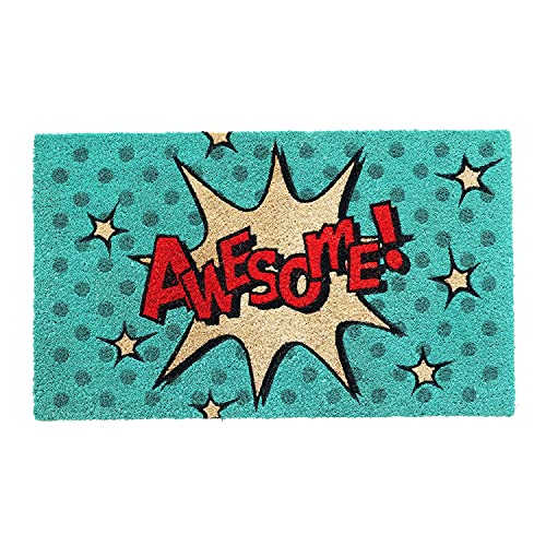 Image of Onlymat Awesome Printed Doormat - Durable, Weather Resistant, Easy to Clean Coir Doormat with Anti-Slip PVC Backing for Home Entry Indoor and Outdoor Use - 45 x 75 cm