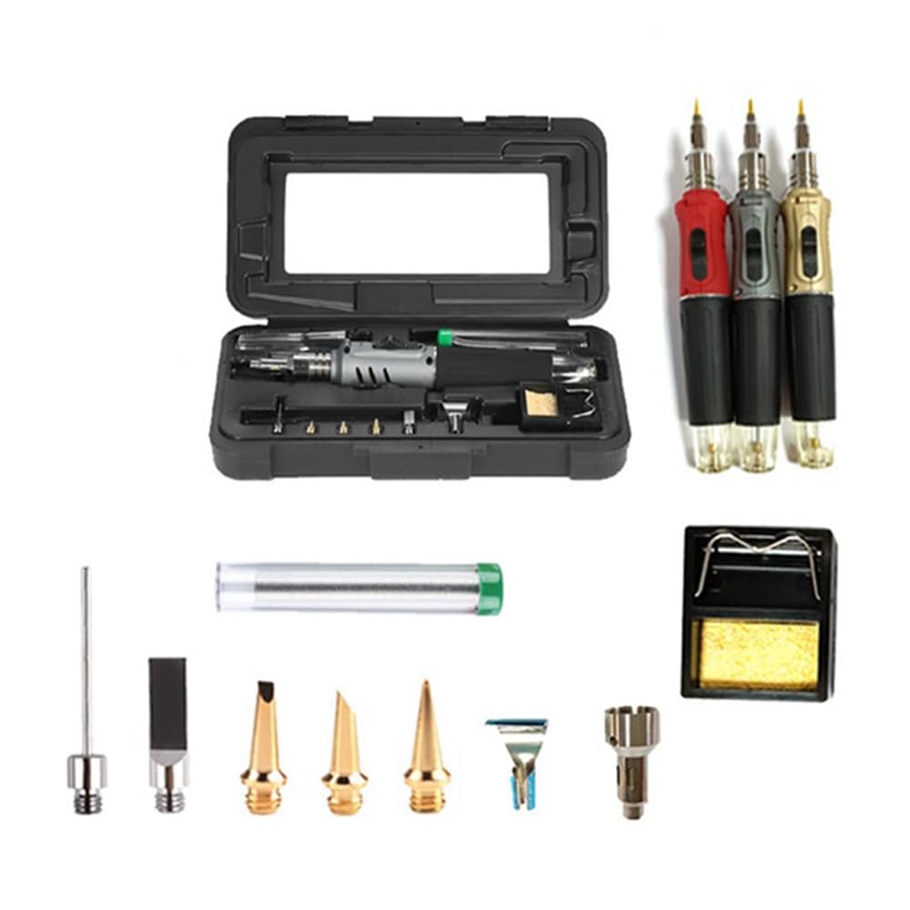 Saldatore a Gas 10 in 1, Set di Manutenzione Elettronico Portatile a Temperatura Costante, Set di Saldatura in Nylon e Plastica