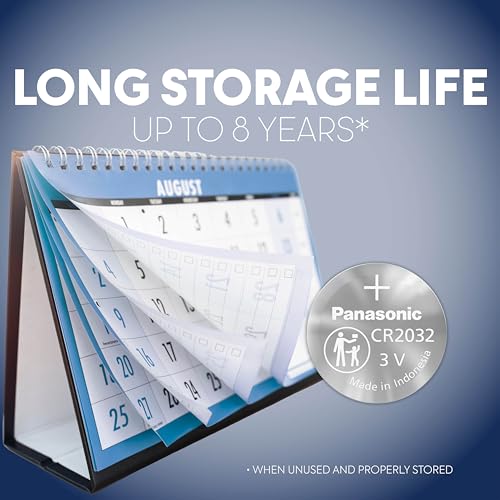 Panasonic CR2032 3.0 Volt Long Lasting Lithium Coin Cell Batteries in Child Resistant, Standards Based Packaging, 10 Pack image 5