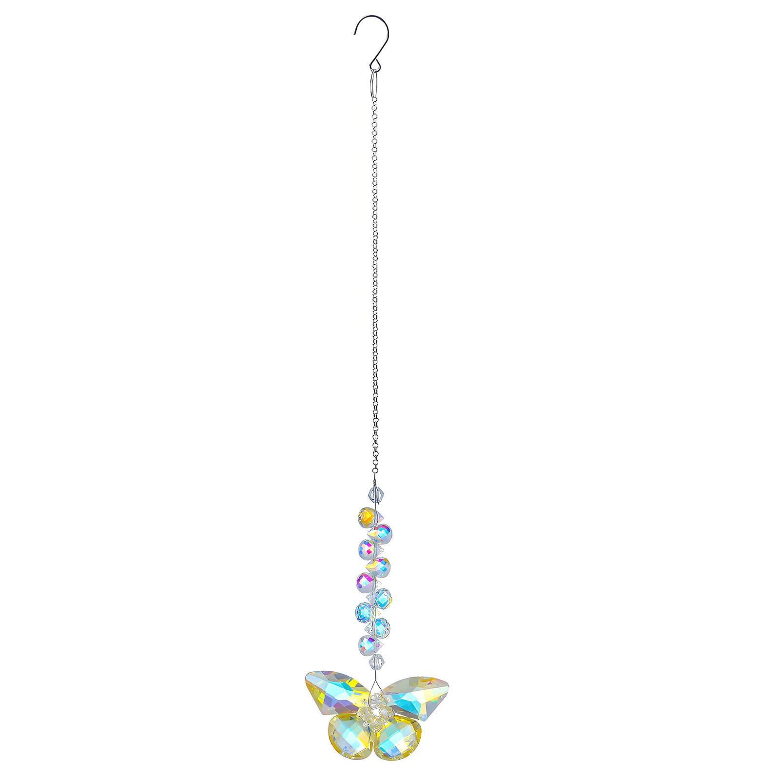 Shimmering Crystal Butterfly Windchime Nature Charm Sun Catcher Garden Decors Sunlight Refractive Pendant Sunlight Receiver for Yard