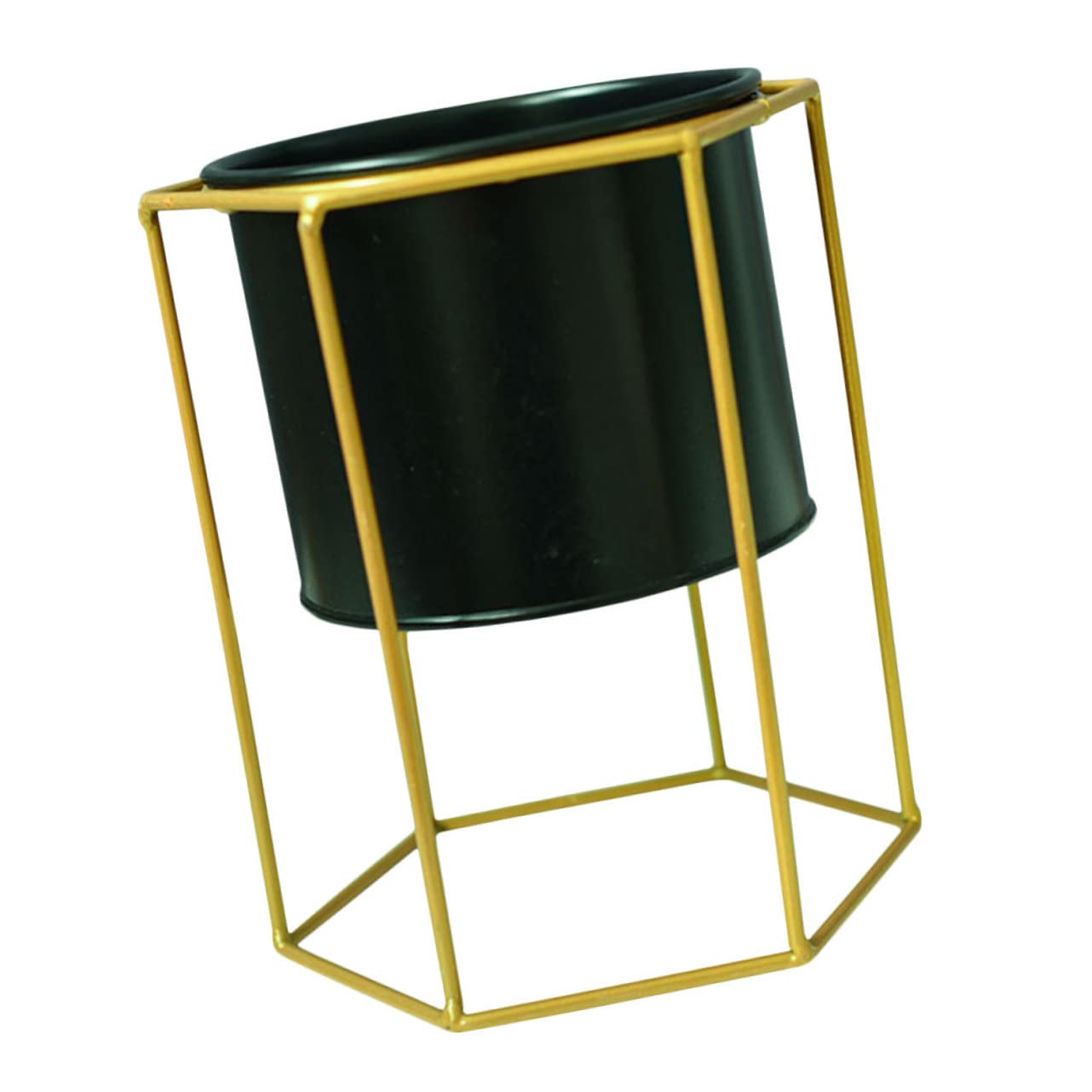 Generisch blumenstand3st Blumentopf aus Eisen mit Ständer Pflanzgefäße für Zimmerpflanzen Balkon Blumentopf Süße Pflanzentöpfe Blumentopf mit Ständer Goldener Pflanzenständer Draussen Metallfass