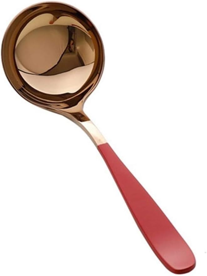 Spoons Stainless Steel Slotted Spoon/Colander is Suitable for Dining Table. Mix Tea Spoon for Dessert Dinner Spoon. Silver/Gold/red/Green Size: 6 * 19.5cm (Color : D) (C)