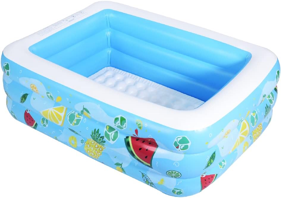 Kiddie Pool, 60″×41″×18″ Inflatable Pool with Inflatable Soft Floor, Cool Summer Swimming Pool for Kids and Family, Blow Up Pool for Backyard, Garden, Indoor, or Outdoor Kiddie Pool, 60″×41″×18″ Inflatable Pool with Inflatable Soft Floor, Cool Summer Swimming Pool for Kids and Family, Blow Up Pool for Backyard, Garden, Indoor, or Outdoor