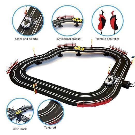 Lagertha Electric High-Speed Slot Car Race Track Sets,1:43 Scale Dual Race Track with 2 Slot Cars and 2 Hand Controllers,Race Track for 6 7 8 9 10 11 12 Boys Girls 1