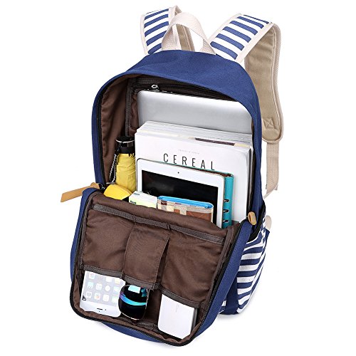 Abshoo Causal Canvas Stripe Backpack Cute Teen Backpacks For Girls School Bag4