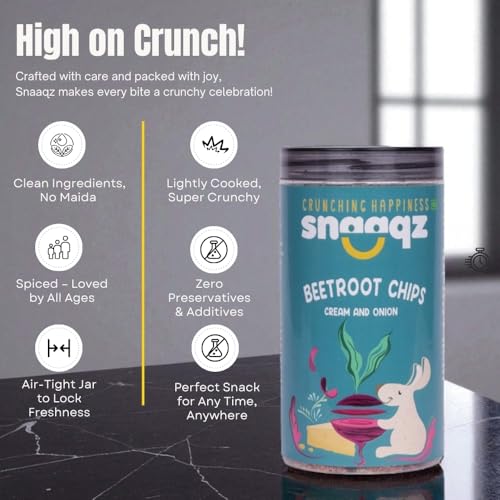 Image of Snaaqz Multigrain Chips Combo (Beetroot & Ragi) | Pack of 3 (150g each) | Light & Crispy Superfood Chips | High Protein, Gluten Free, Vegan, No Palm Oil, No Preservatives & Low Calorie Healthy Snacks