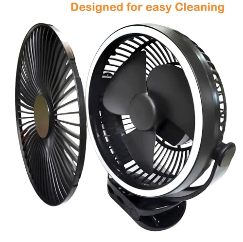Ventilador portátil de 8" recargable, clip con batería 10000 mAh y 4 velocidades 4