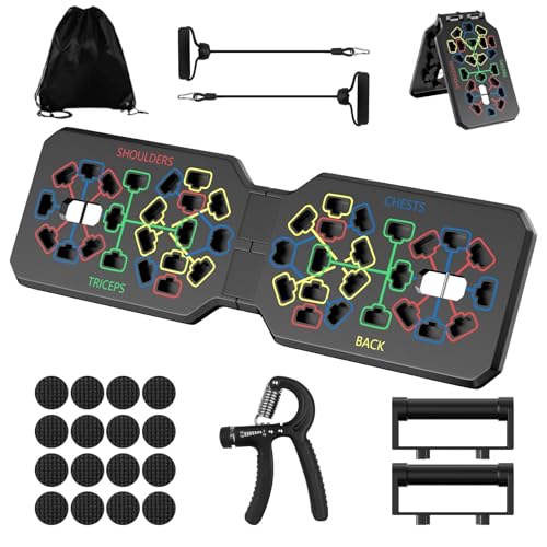 Ravytha Tabla de Flexiones, Kit Gimnasio en Casa, Push Up Board Multifuncional, Soporte Flexiones para Abdominales Ejercicios, Push Up Bar, Portátil Sistema de Entrenamiento Multifunción Fitness