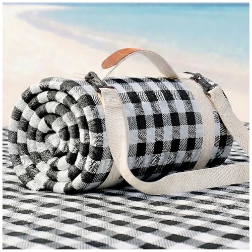 RYCHIC Waterproof Beach Blanket Picnic Camping Mat Extra Large Portable Umbrella Wagon Folding Pop Tent Sun Shelter Shade Canopy Ball Cart Anchor Fan Mesh Rubber Bag Tote Toallas Manta de Playa