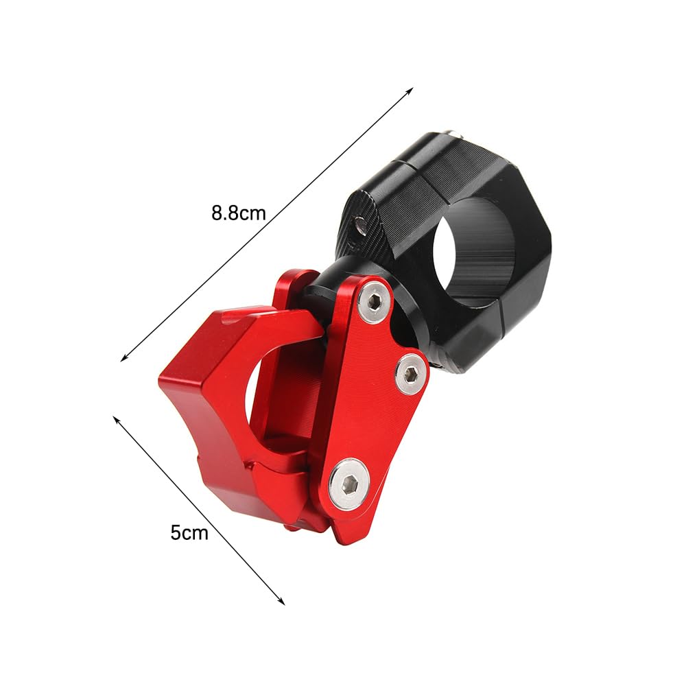 Sarini Gancio per Manubrio, Cinturino con Gancio Pieghevole, Gancio per Casco per Manubrio in Lega di Alluminio Universale per Moto Accessorio per Moto(Rosso)