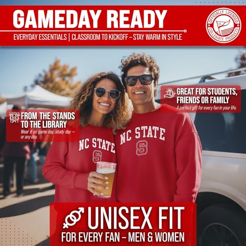 Image of NCAA College Sweatshirt Fleece Crewneck Pullover for Men and Women | Officially licensed NCAA college gameday crewneck pullover - 9 oz fleece lined sweatshirt with arch and logo design