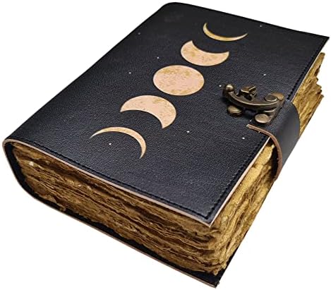 Vintage Leather Journal: Handmade Deckle Edge Paper, Blank Spell Book Of Shadows For Travel Writing Journal Witchcraft Gothic Notebook - Israel - View #8