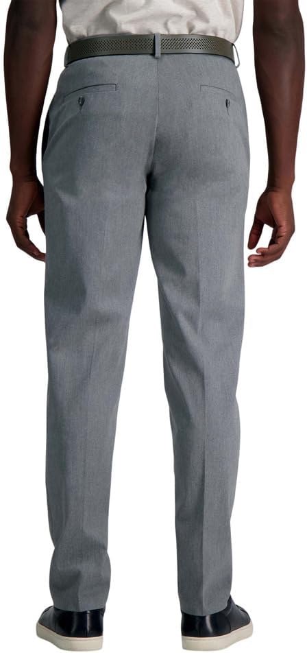 Haggar Mens Haggar Men's Wrinkle Free Performance Khaki Straight Fit Flat Front Pant - Image 3