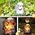 Afirst Solar Garden Statues, Dog Statues Outdoor Resin Figurine with Solar Lights Statue Decorations for Lawn, Patio, Balcony, Yard Ornament Mother's Day Gifts, Dalmatian and Cat, Dog&Cat