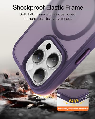 Image of UNBREAKcable Magnetic for iPhone 16 Pro Max Case 6.9-Inch, Compatible with MagSafe, Full Camera Protection, Built-in Magnetic Ring, Drop Protection Shockproof Slim Phone Cover - Dark Purple